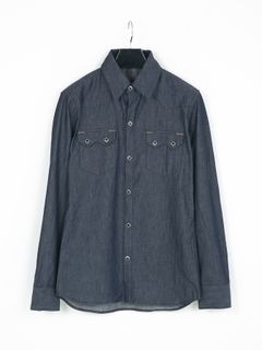 6oz Organic Cotton Denim Long Sleeved Western shirt / 6oz オーガニック コットン デニム ウエスタンシャツ / TRAVIS / インディゴ