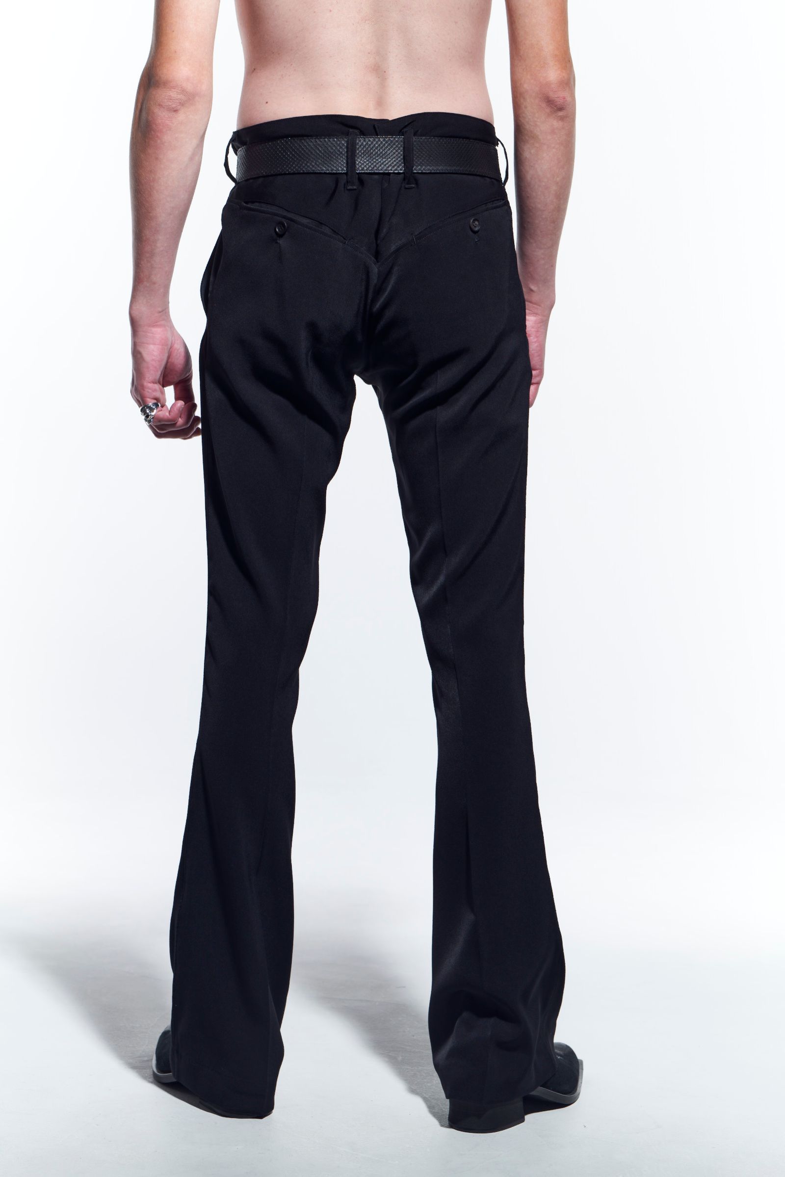 《予約品》 FlareSlacks スラックス Suede+Satin / Black 【kiryuyrik】 4月入荷予定