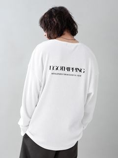 WOOLTHERMAL-TEE print / ロゴプリント ローリングネックTシャツ / ホワイト