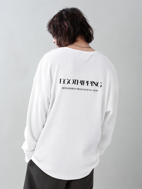 WOOLTHERMAL-TEE print / ロゴプリント ローリングネックTシャツ / ホワイト