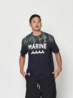 【予約品 10月9日(木) 締切】muta Splash Marine Logo Tee / Tシャツ / ネイビー【Acanthus × muta MARINE】
