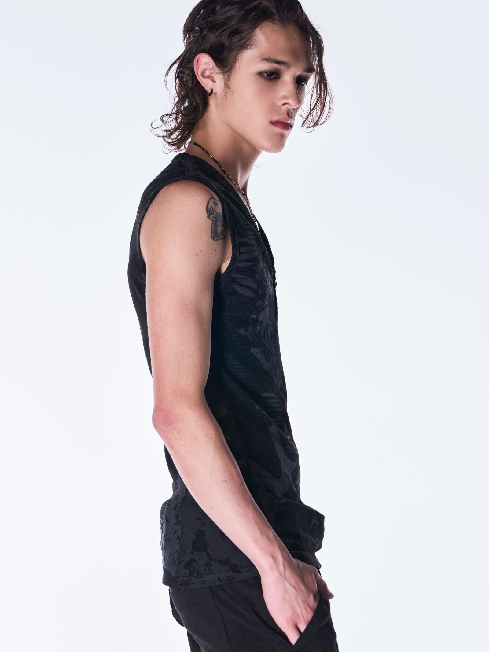 【予約品 6月29日(月) 締切】Opal Mesh Tank Top / オパールメッシュ タンクトップ / ブラック