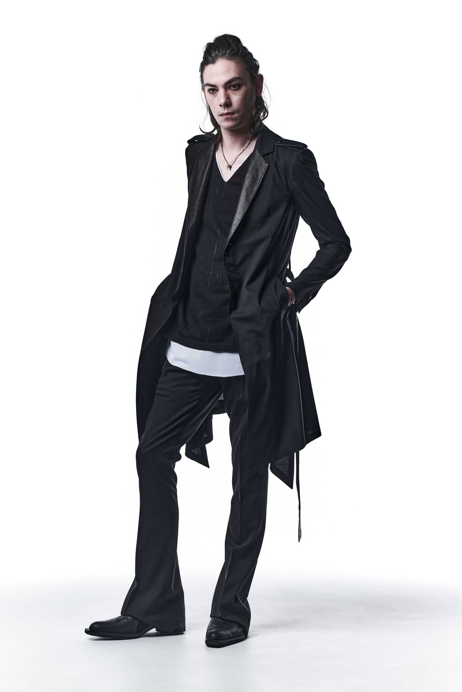 《予約品》 LeatherCombiFlareJacket テーラードジャケット TWS Tropical / Black 【kiryuyrik】 7月入荷予定