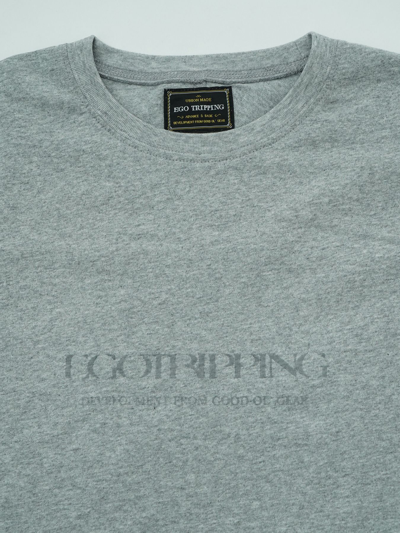 【予約品 2月1日(日) 締切】KITE TEE frocky / フロッキープリント ニットT / 杢グレー