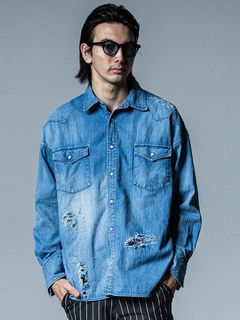 《予約品》 JAMES OVER DUNGAREE SHIRT  / オーバーウエスタンシャツ / インディゴクラッシュ