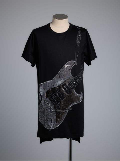 【予約品 】Dolman T-Shirt / ギタープリント ドルマンTシャツ / ブラック×箔プリント