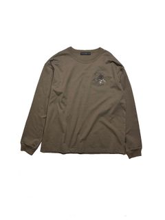 【予約品 3月9日(月) 18:00 締切】ORG/CO L/TEE PANTHER / パンサーエンブレム クリスタルクロスガン オーガニックコットン ロンT / カーキ