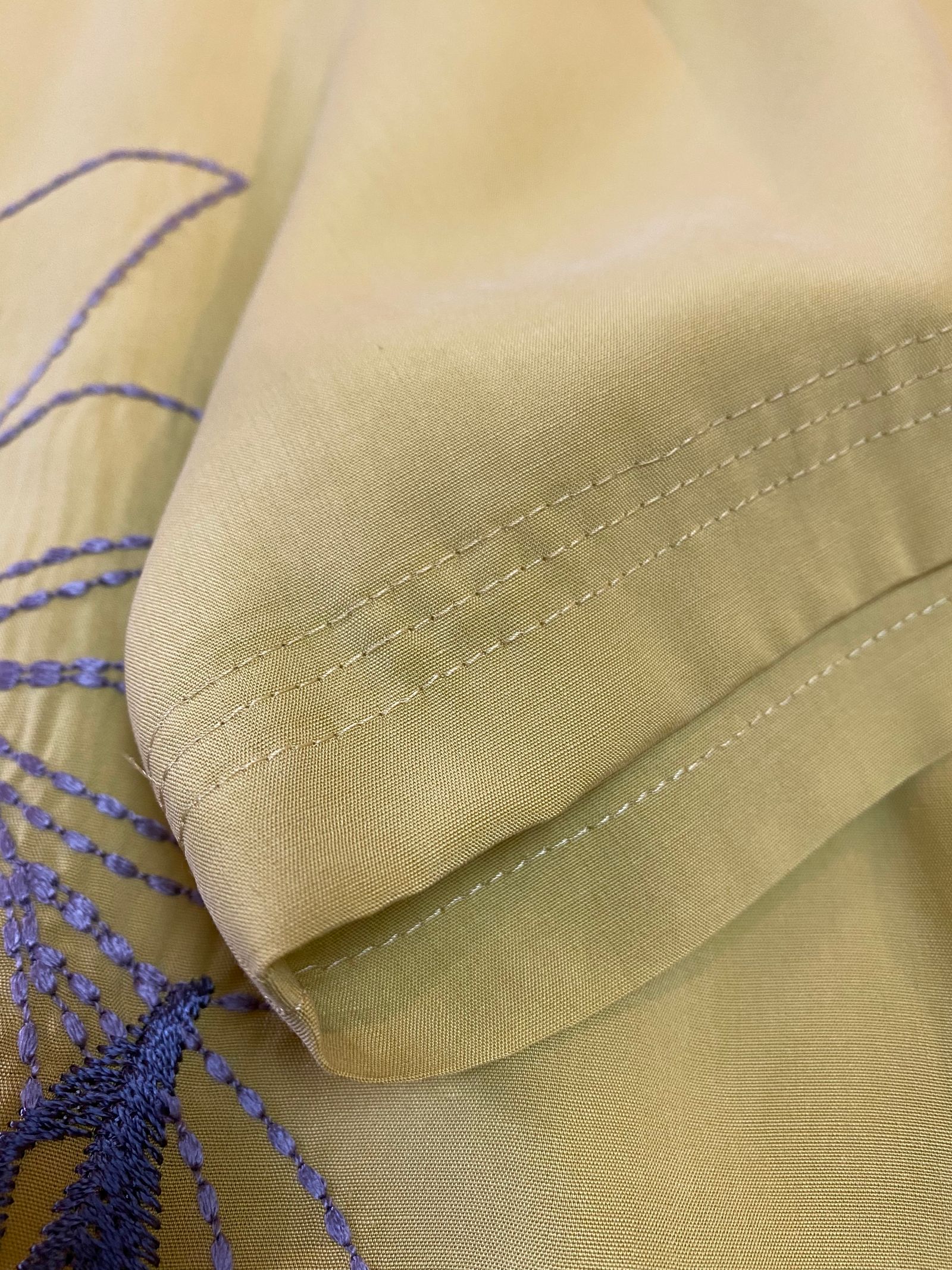開襟刺繍シャツYellow 【71MICHAEL】