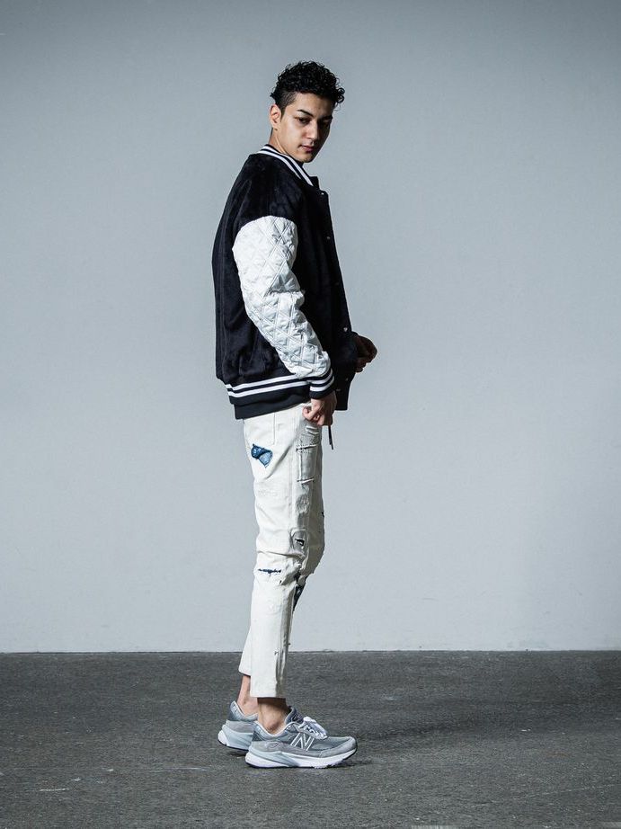 《予約品》 BOA OVER  VARSITY JACKET  / ボアスタジャン / ブラック・ホワイト