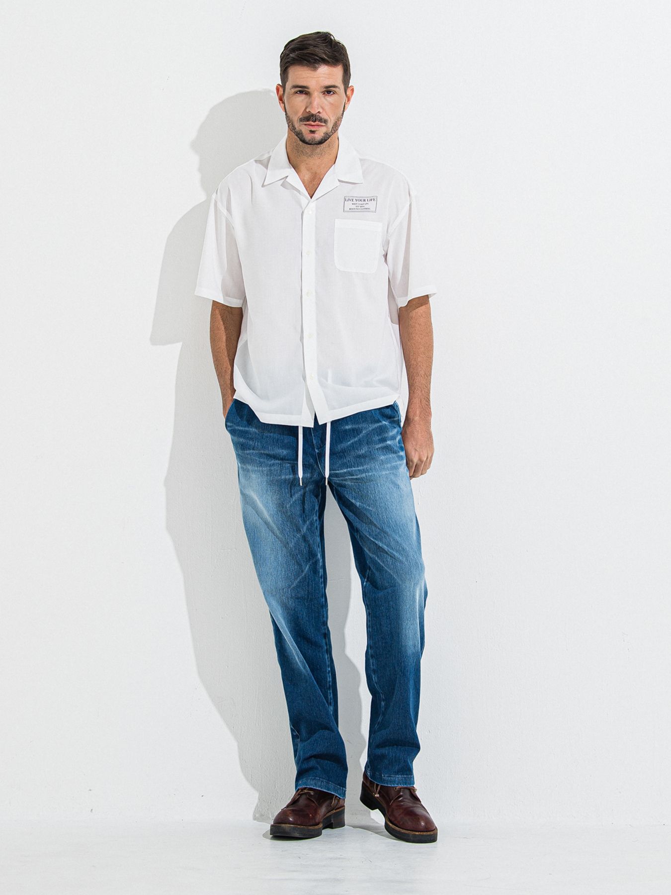 【予約品 】DENIM JERSEY WIDE PT / デニムジャージワイドパンツ / ダークインディゴ