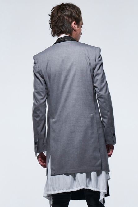 《予約品》 スタッズNailStudsCollarLongJacket / ライトグレー 【kiryuyrik】 2023年3月以降入荷予定