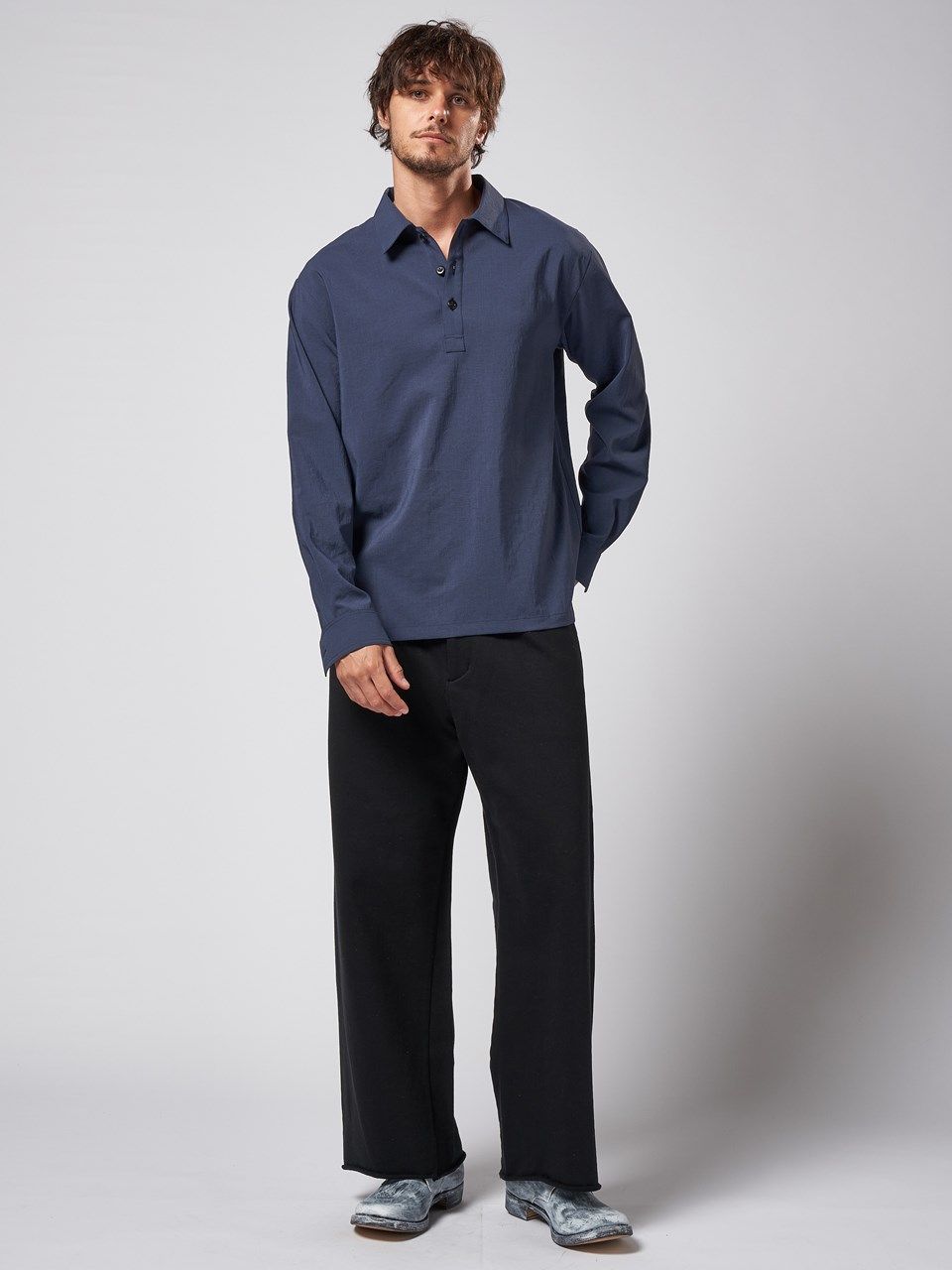 《予約品》 wide sweat slacks pants / ワイドスラックス / ブラック