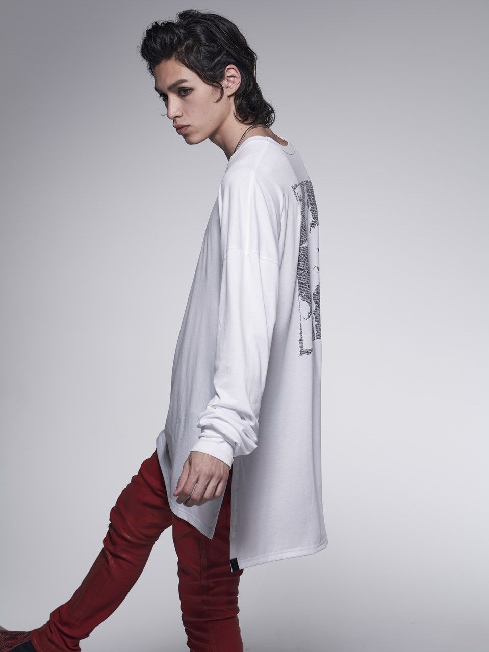《予約品》 LooseCrewNeckT-Shirt / バックプリントクルーネックTシャツ / ホワイト 【kiryuyrik】 8月以降入荷予定