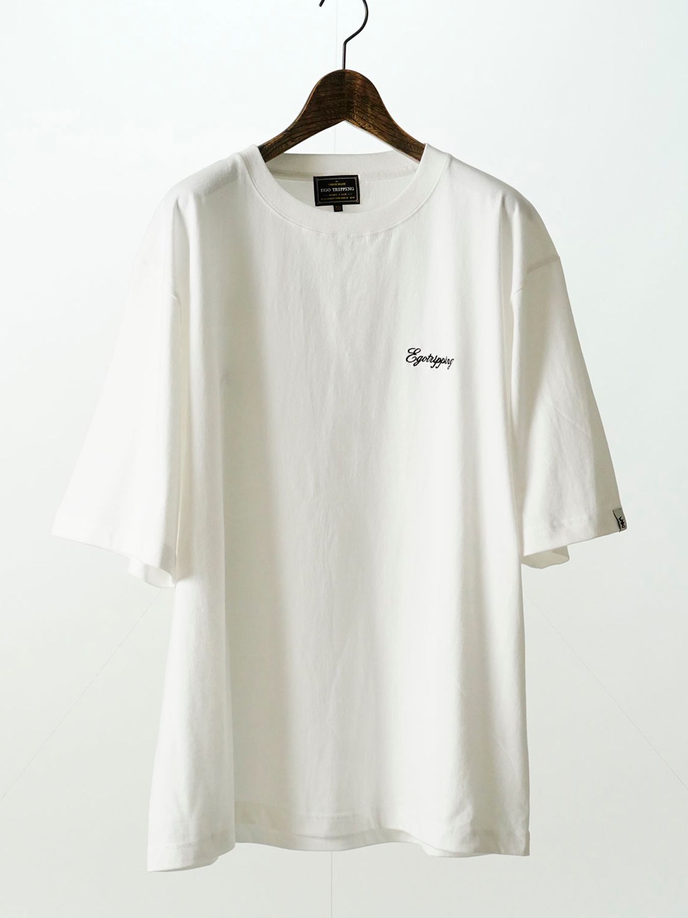 【予約品 11月9日(月) 締切】HEAVYOUNCE TEE Cw / ヘビーオンス バックプリントTシャツ / ホワイト×ブラック