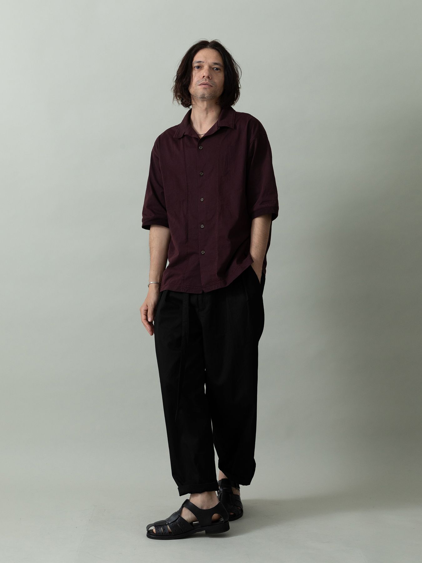 【予約品 2月1日(日) 締切】DRESSYEASE TRUSERS  gaba / ツータックイージートラウザーズ / ブラック