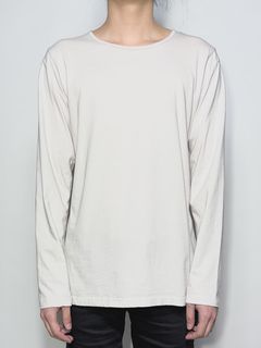 30/- ナチュラルソフト天竺 クルーネック ロングスリーブ T シャツ / Crew Neck T-shirt  / アッシュホワイト 【STRUM】