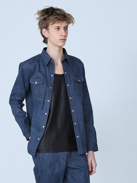 長袖 デニムシャツ インディコ5351