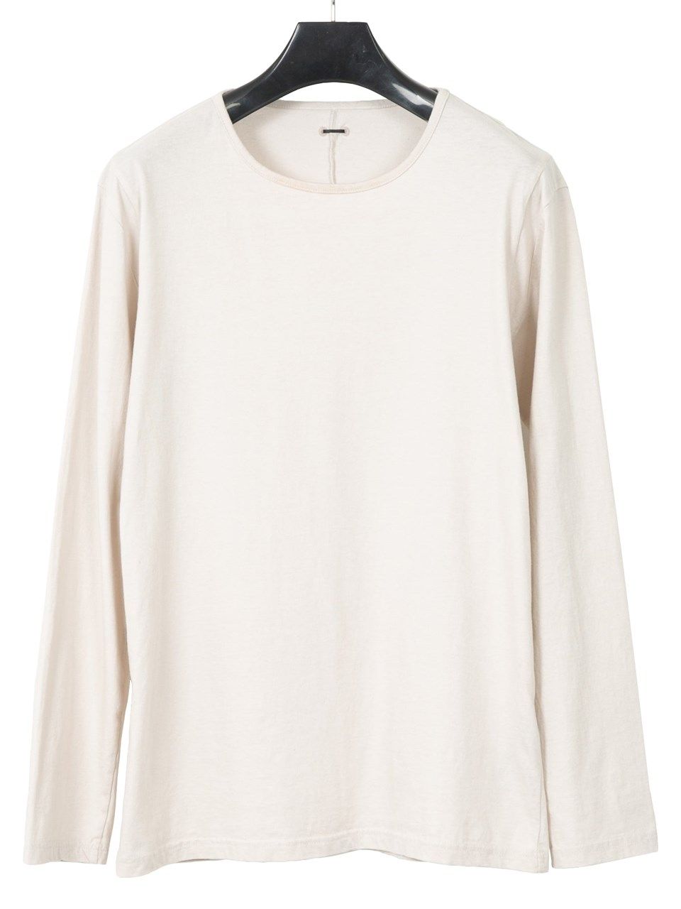30/- ナチュラルソフト天竺 クルーネック ロングスリーブ T シャツ / Crew Neck T-shirt  / アッシュホワイト 【STRUM】