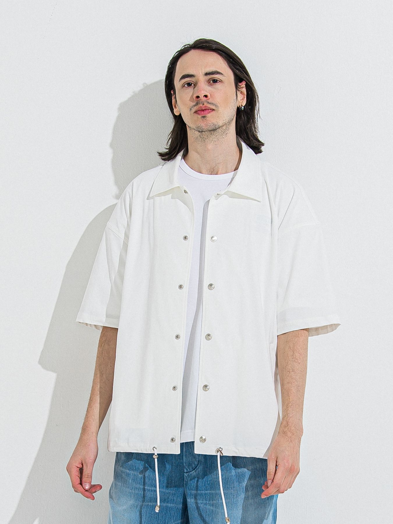 【予約品 】NYLON HALF COACH JACKET / ナイロンハーフコーチジャケット / ホワイト