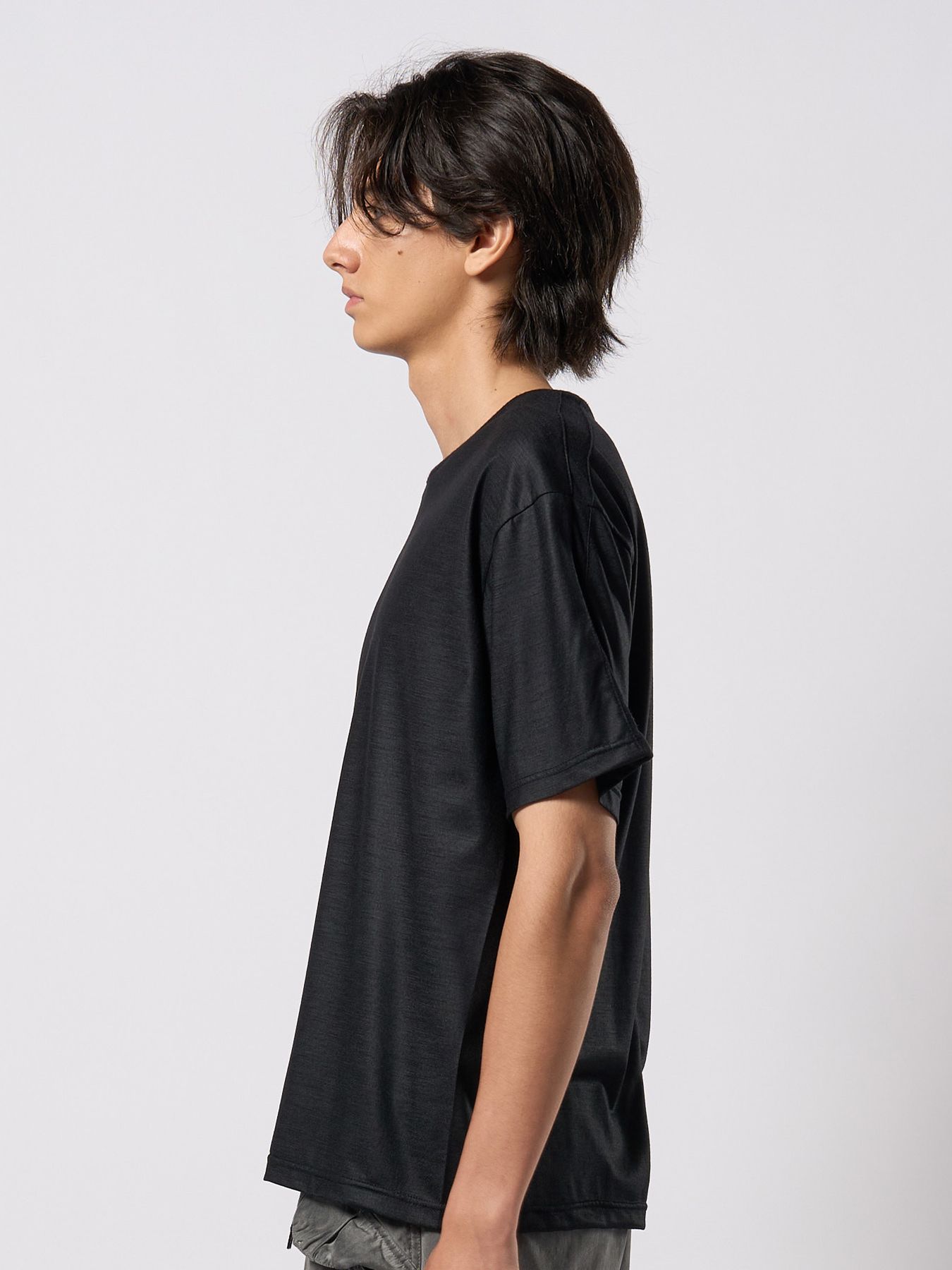 【予約品 9月23日(火) 締切】ex.comfy wool S/S / エクスコンフィーウール ショートスリーブ / ブラック