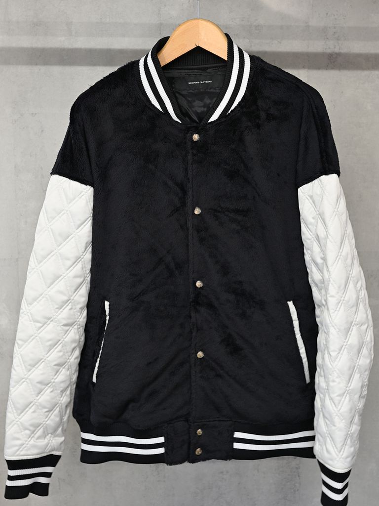 《予約品》 BOA OVER  VARSITY JACKET  / ボアスタジャン / ブラック・ホワイト