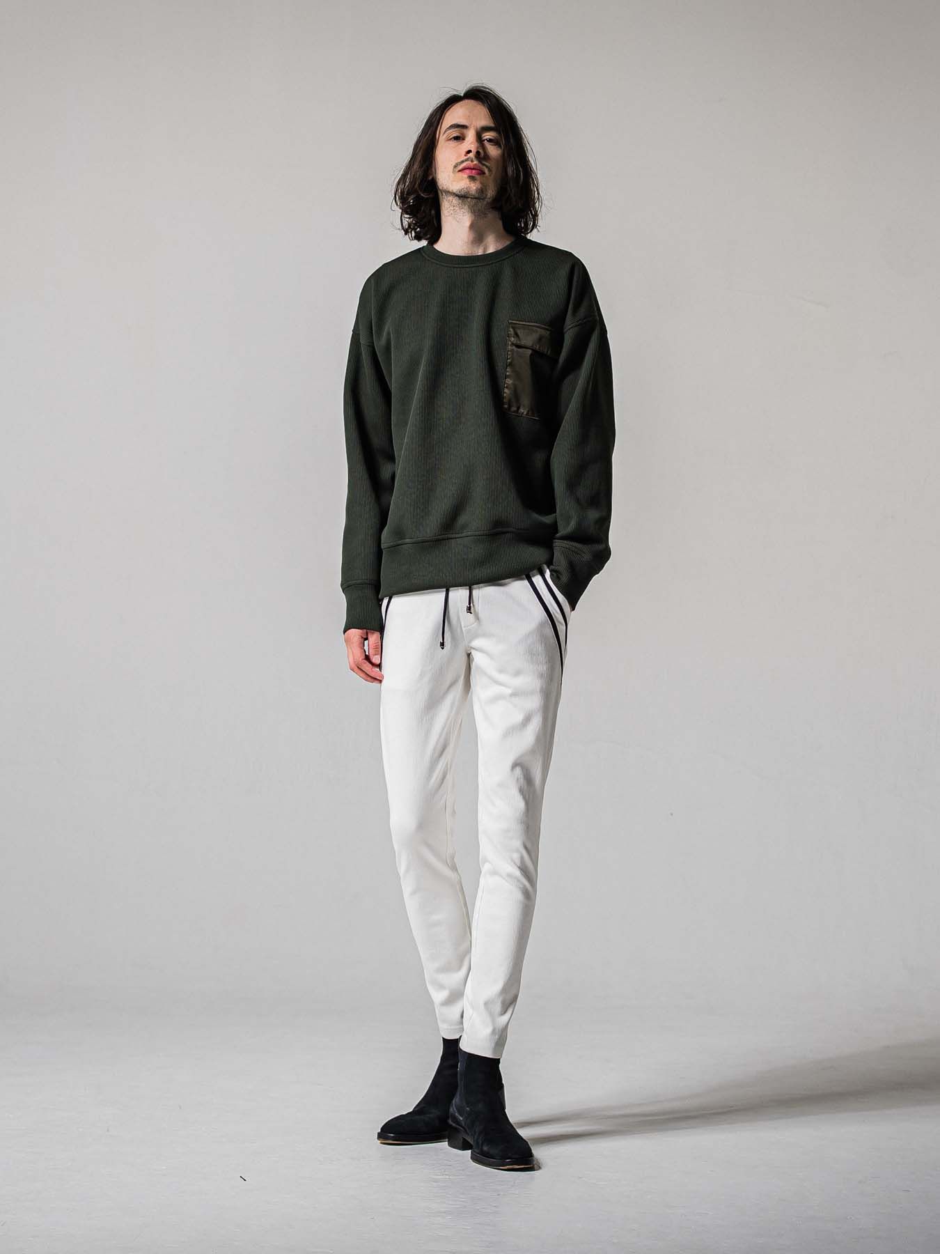 【予約品 11月16日(日) 締切】EX DENIM JERSEY EDGE PT / デニムジャージ エッジラインパンツ / ホワイト