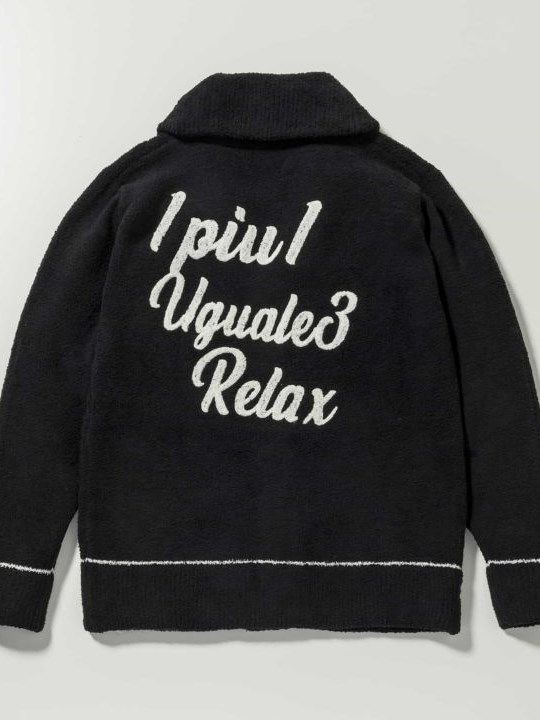 バックロゴショールカラーニットカーディガン / ブラック 【1PIU1UGUALE3 RELAX】