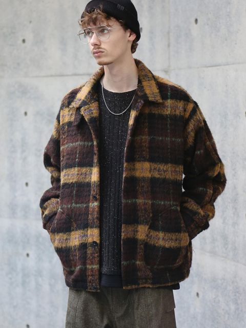 【予約品】WOOLY JKT / ブラウン×マスタード【QUOLT】