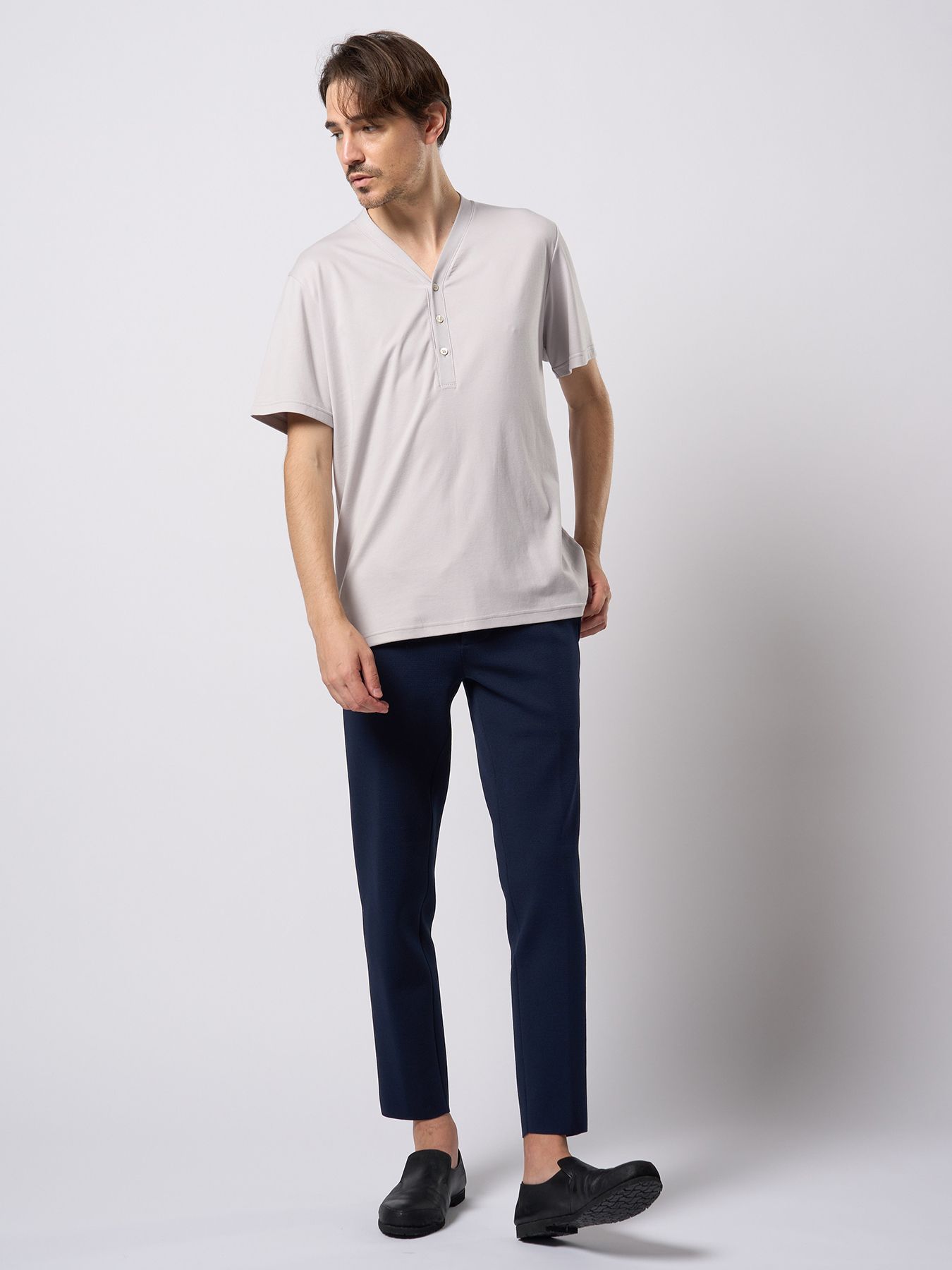 【予約品 9月23日(火) 締切】function knit easy slacks (jacquard check) / ファンクションニットイージースラックス (ジャガードチェック) / ネイビーチェック