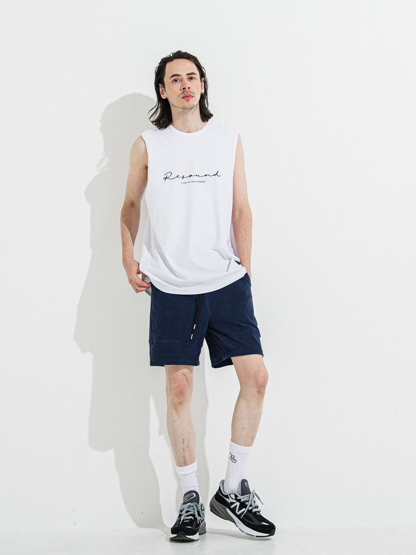 【予約品 】RASH OVER NO SLEEVE / ラッシュガード オーバーサイズノースリーブ / IDホワイト