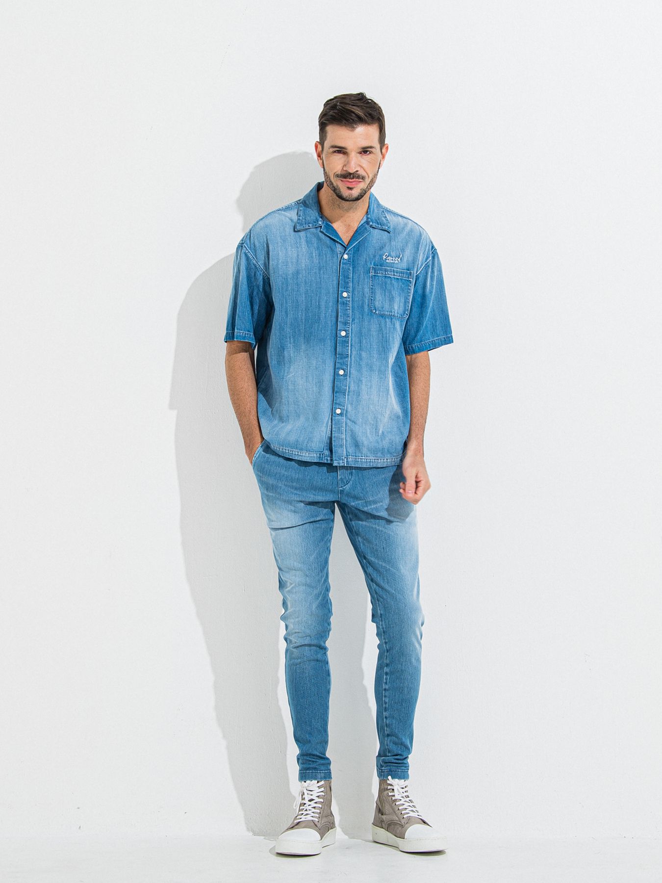 【予約品】ZACK HALF DENIM SHIRT / ザックハーフスリーブスリーブデニムシャツ / ライトインディゴ