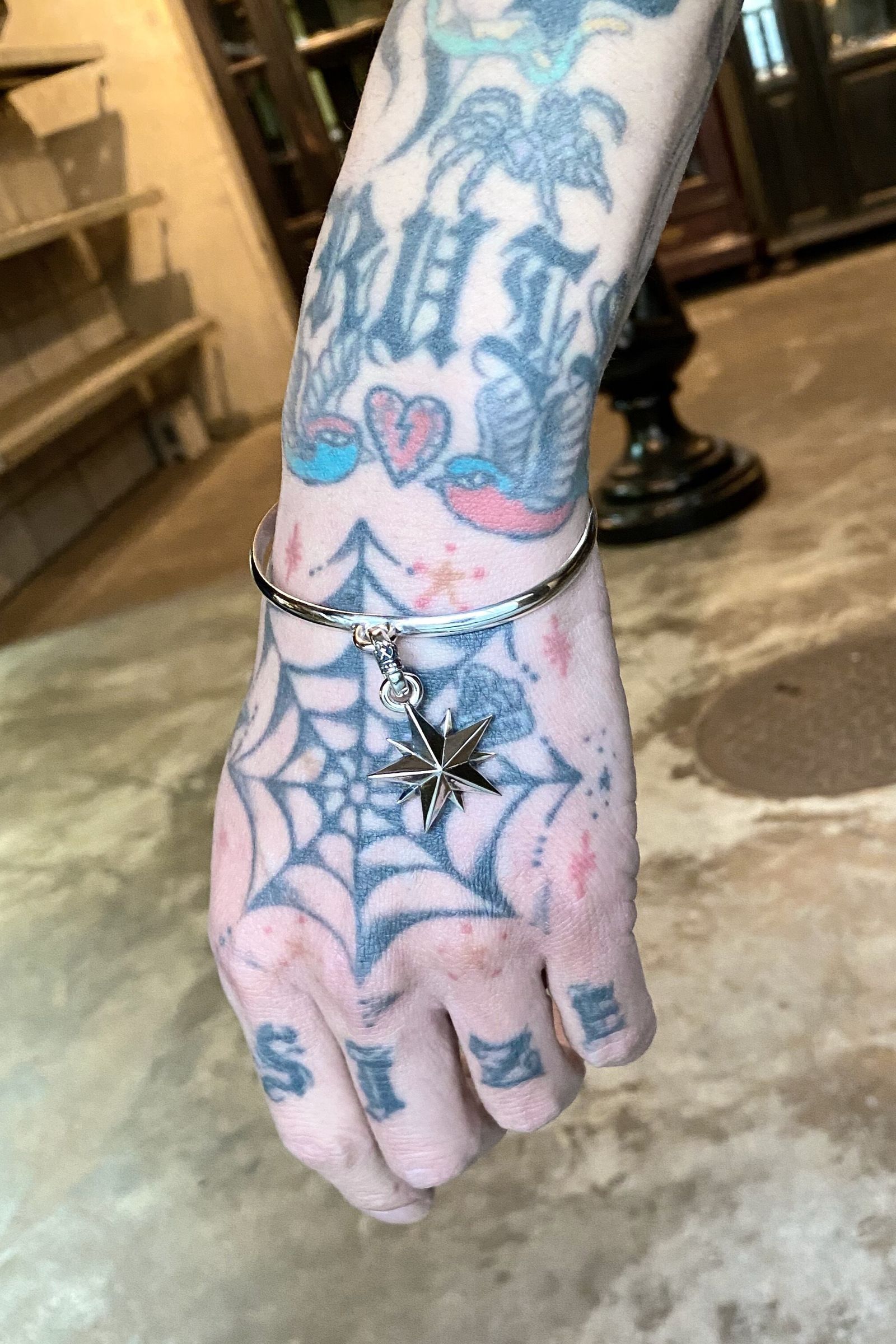 《受注生産》 BANGLE BRACELET [10P STAR] ブレスレット 【GOD SIZE】 注文から2～3週間後入荷予定