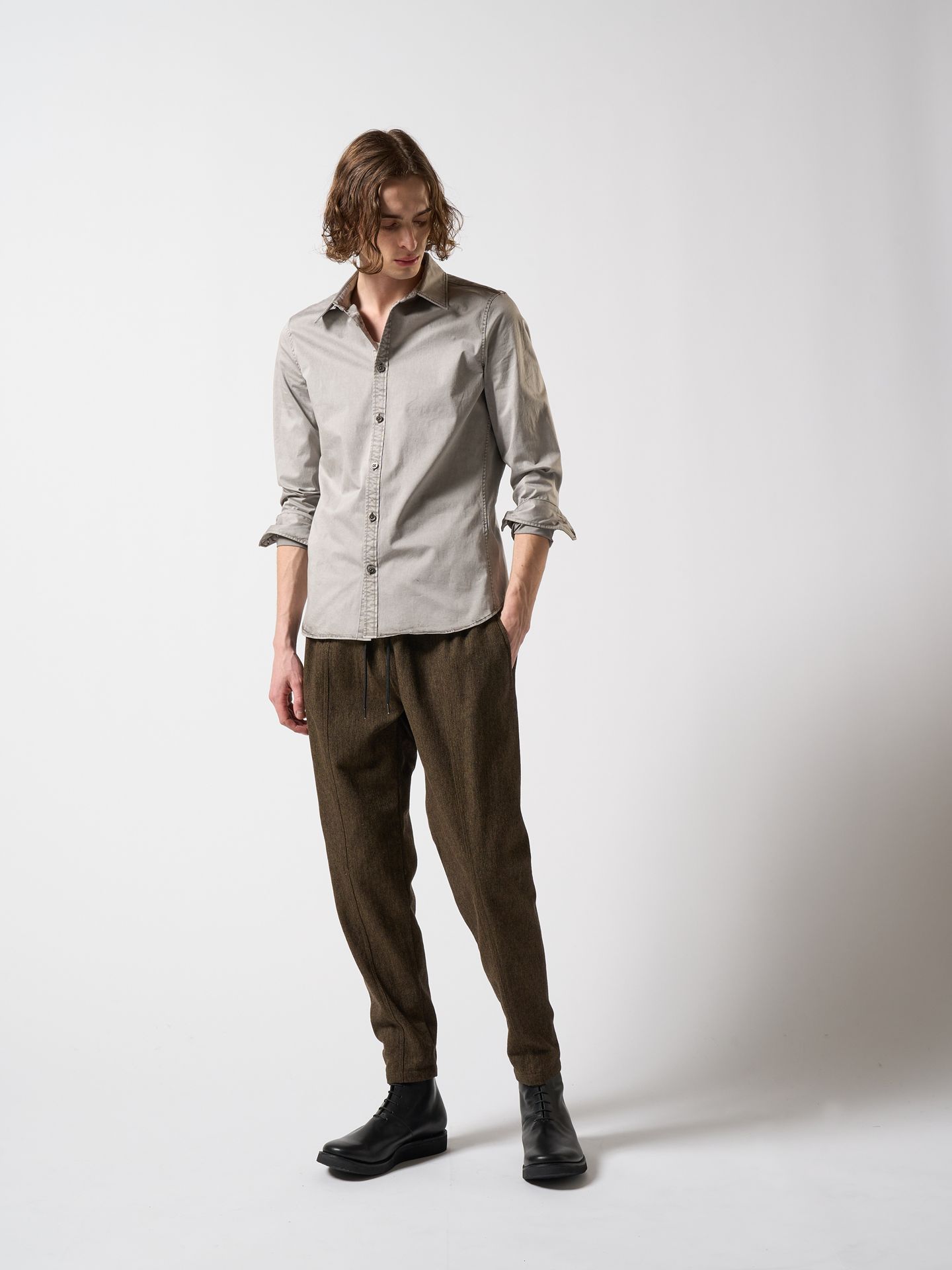 shirt standard(garment dye) / シャツ / ライトグレー