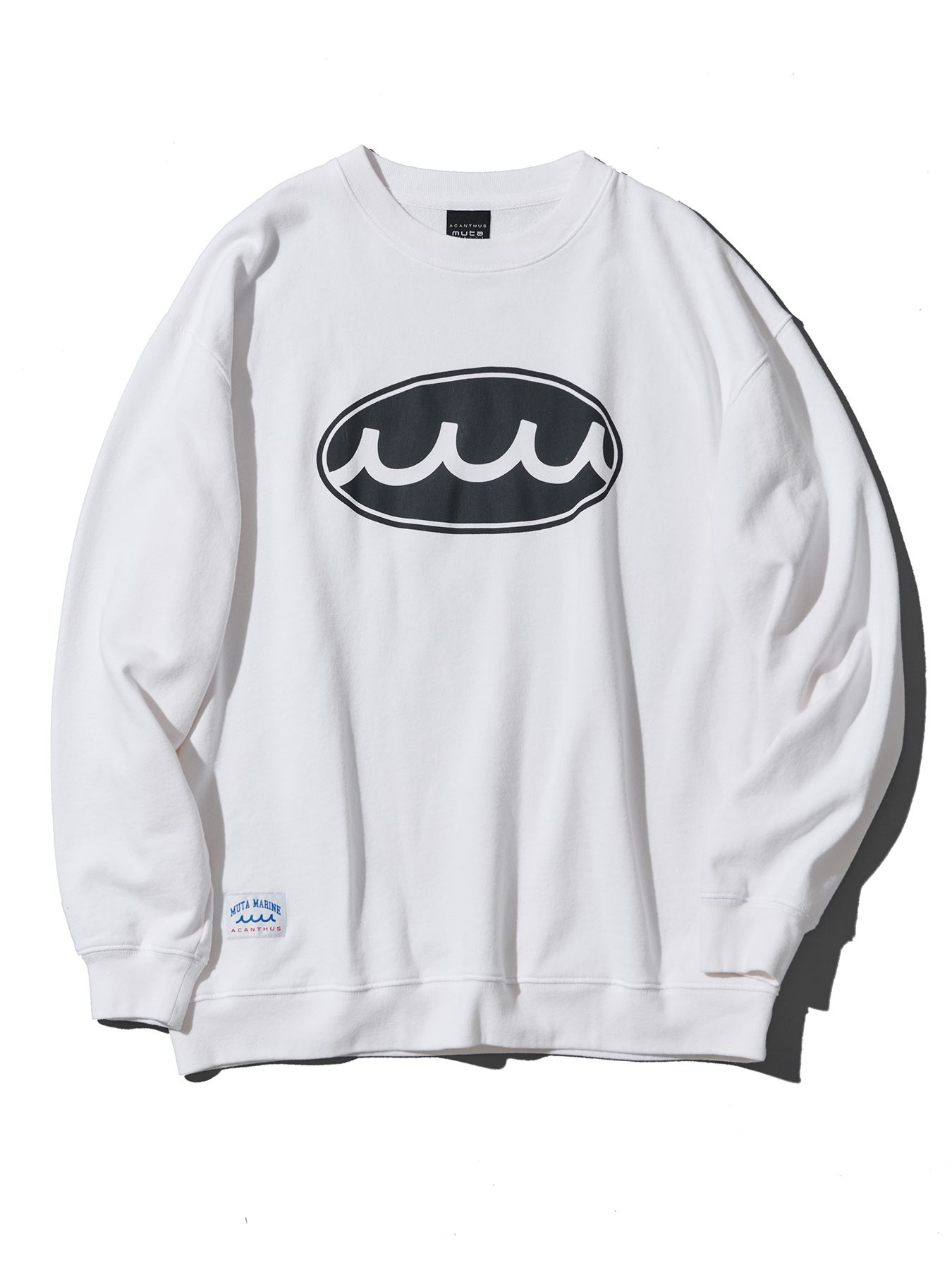 【予約品 10月9日(木) 締切】muta Aging Circle Logo Crewneck / スウェット / ホワイト【Acanthus × muta MARINE】