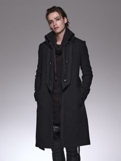 《予約品》 CutOffNapoleonCoat / カットオフ ツイードナポレオンコート / ブラック