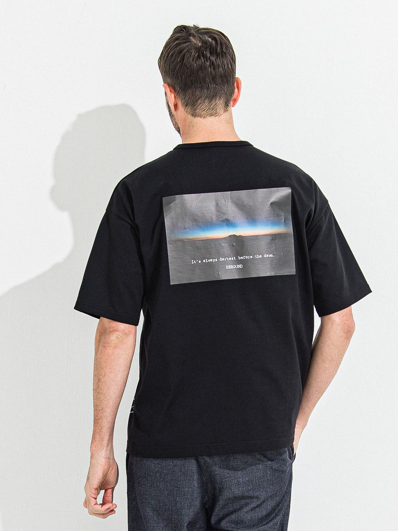 【予約品 】YOAKE PHOTO OVER TEE /  フォトオーバーサイズTシャツ / ブラック