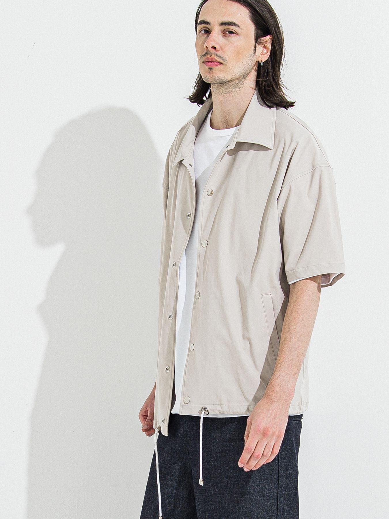 【予約品 】NYLON HALF COACH JACKET / グレージュ