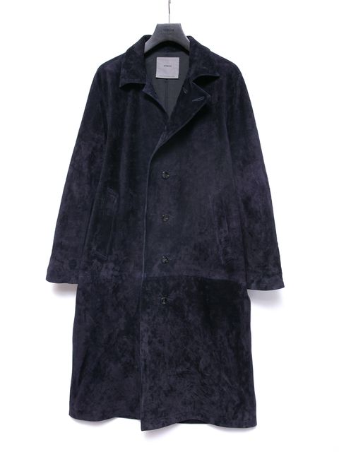 【予約品 4月6日(月) 締切】Japanese Calf Suede Biker Long Coat / カーフスエード バイカー ロングコート / ROY