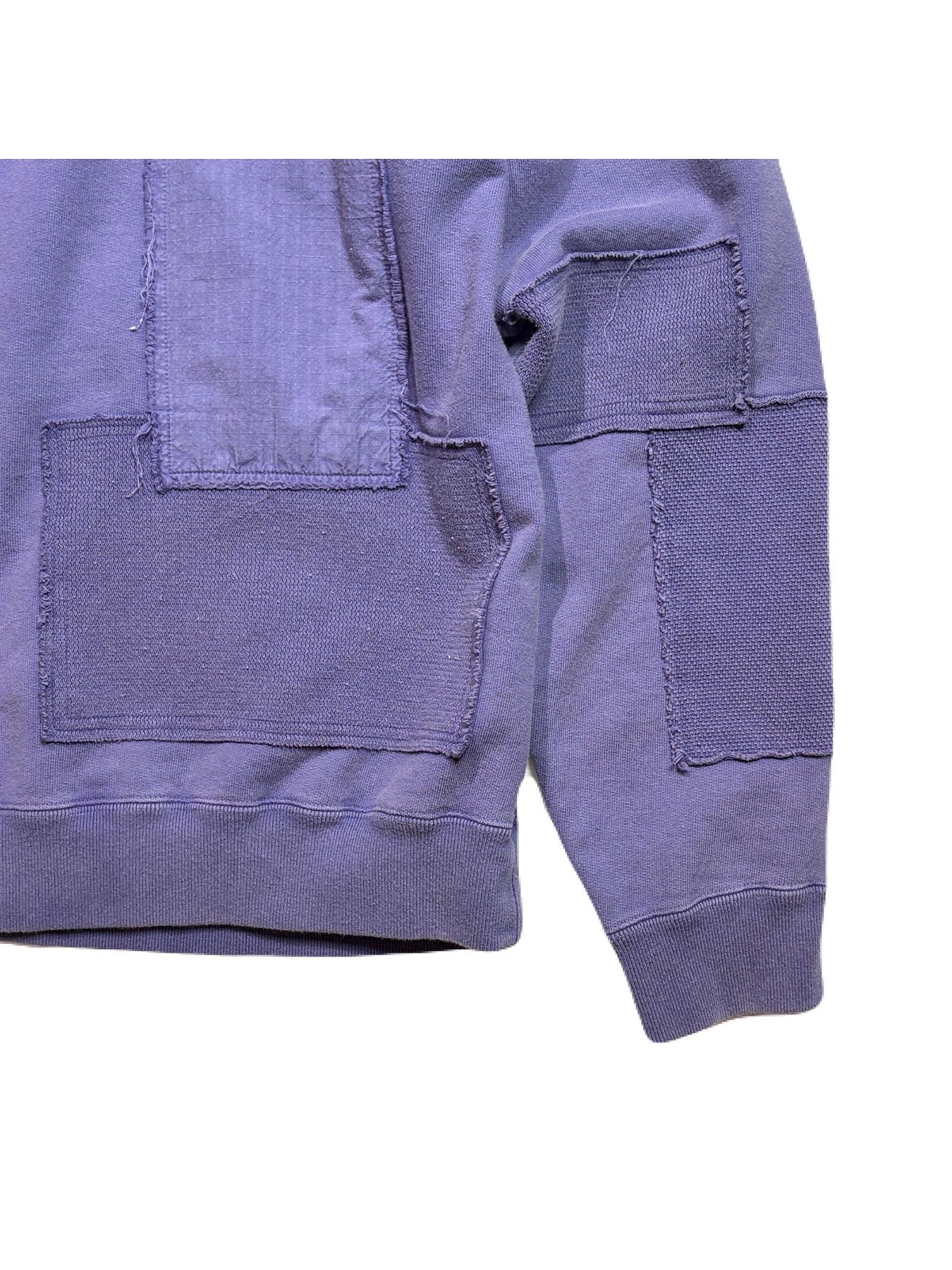 【予約品 3月9日(月) 18:00 締切】PATCHWORK SWEAT CRY / クリスタル モザイク クロスガン パッチワーク スウェット / パープル