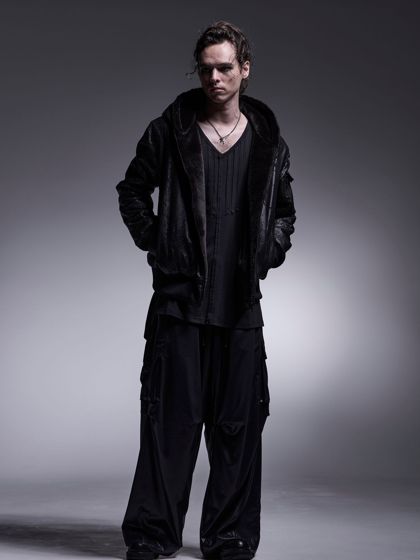 【予約品 7月13日(日) 締切】Wide Cargo Pants / ワイドタックスラックス / ブラック