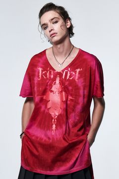 《予約品》 DolmanSleeveV-T-Shirt / レッド&ピンク 【kiryuyrik】 2023年5月以降入荷予定