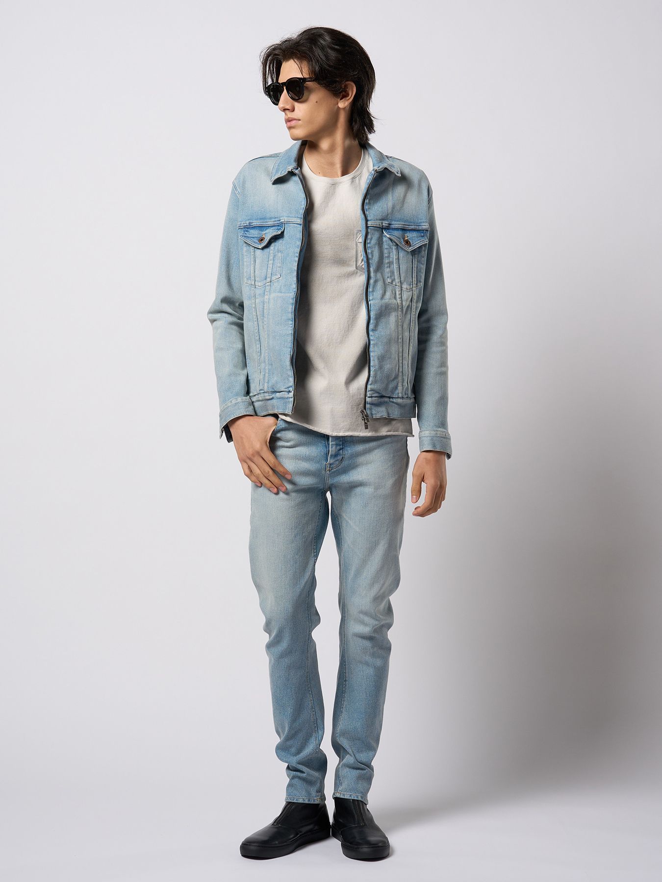 【予約品 9月23日(火) 締切】slim banana denim / スリムバナナデニム / アイスブルー