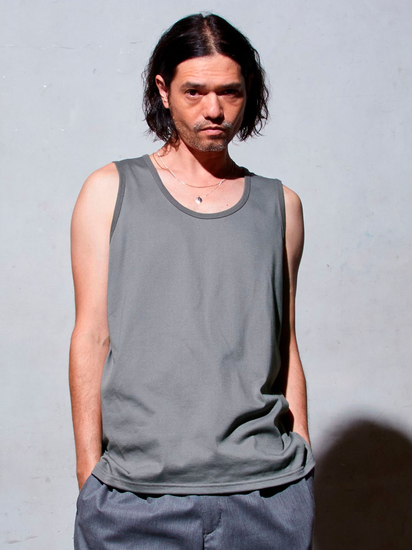 【予約品 11月9日(月) 締切】SMOOTH TANK / スムースタンクトップ / チャコール