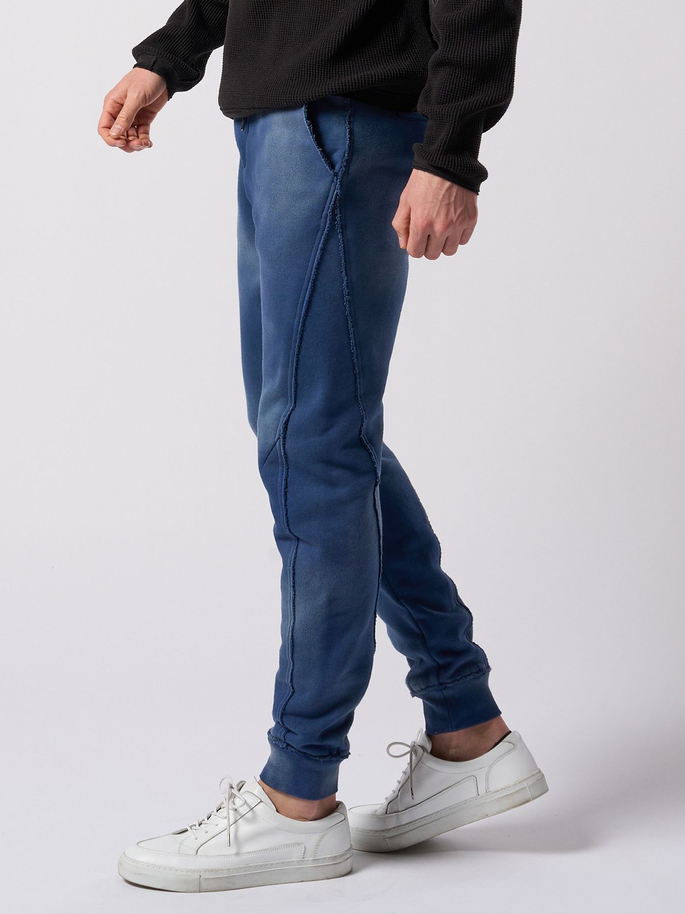 【予約品 4月19日(日) 18時締切】fade switching rib sweat pants / フェードスイッチング リブスウェットパンツ / フェードネイビー