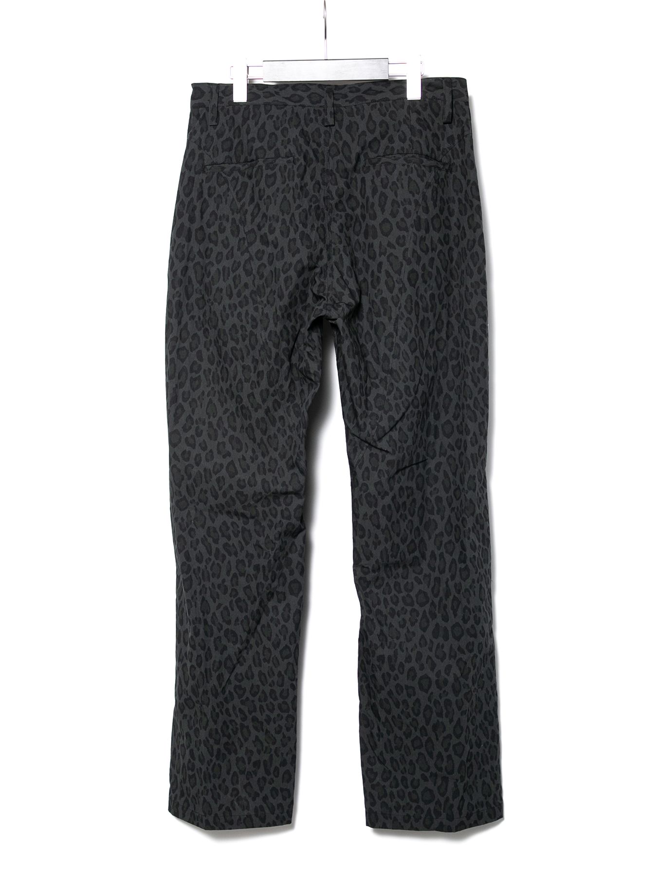 【予約品 10月12日(日) 締切】Leopard Printed Cotton Nylon Tapered Wide Pants / コットン ナイロン豹柄プリント テーパード ワイド パンツ / グレー豹柄