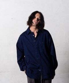 【予約品10月20日(日）締め】 SOSIR / シャツ / ダークインディゴ．アイボリー×ネイビー