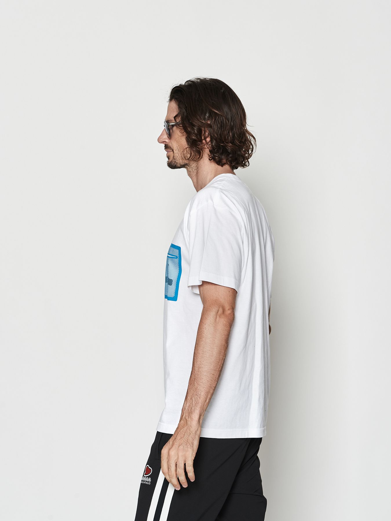 【予約品 10月9日(木) 締切】muta  Mesh Trimming Pocket Tee / Tシャツ / ホワイト【Acanthus × muta MARINE】
