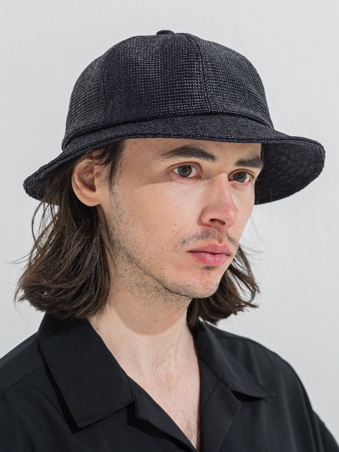 【予約品 】STRAW MESH BELL HAT / ストローメッシュベルハット / ブラック