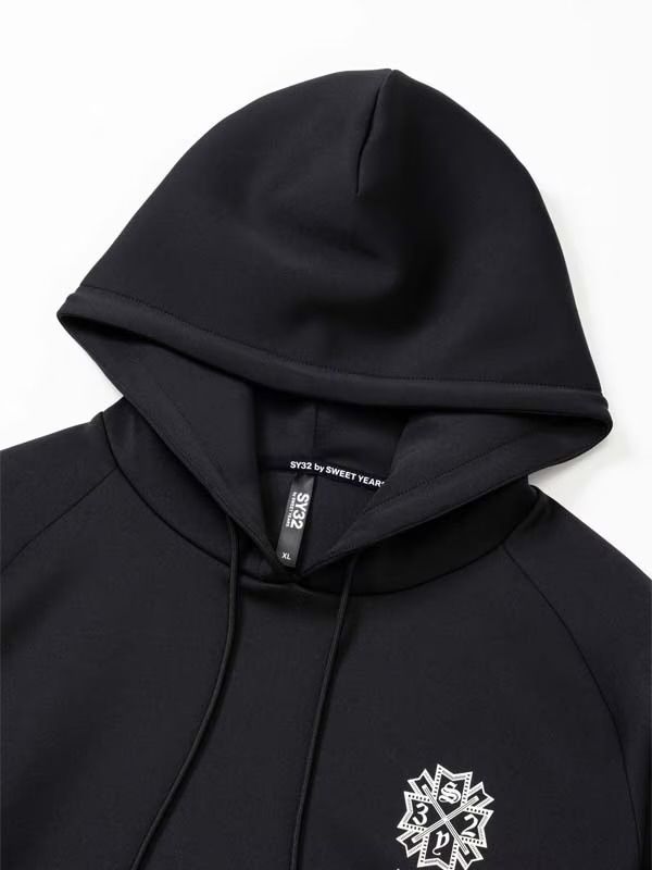 DOUBLE KNIT GOTHIC LOGO P/O HOODIE ブラック【SY32 by SWEET YEARS】