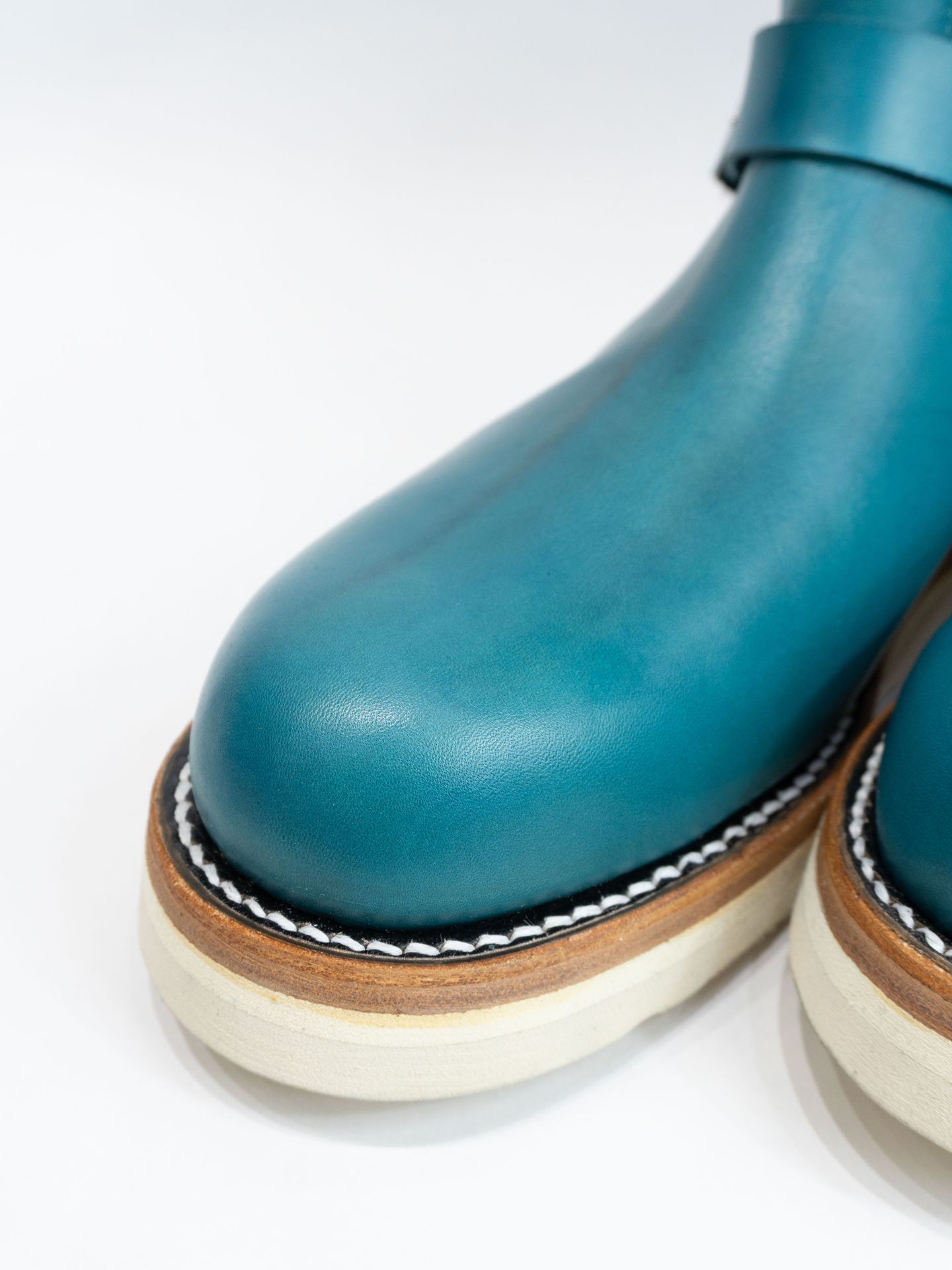【予約】イタリアン ダブルショルダー ショートエンジニアブーツ  STB010-01 [ ：MATILDA （マチルダ）]  COLOR：TURQUOISE（【STRUM】